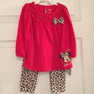 24M Disney Minnie Mouse cheetah print set